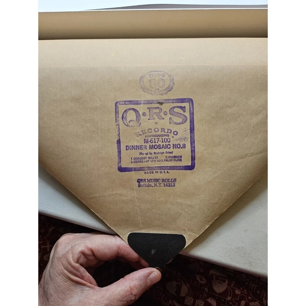 QRS Recordo DINNER MOSAIC NO. 8 Friml M617-100-A Player Piano Roll 4 Song